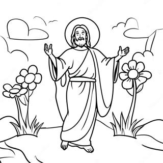 Joyful He Is Risen Coloring Page 8597-7041