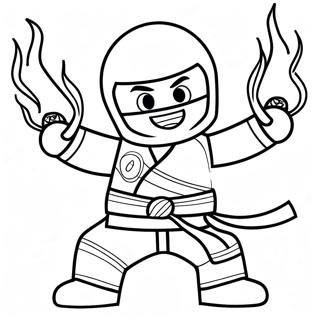 Kai Ninjago With Fire Powers Coloring Page 8627-7063