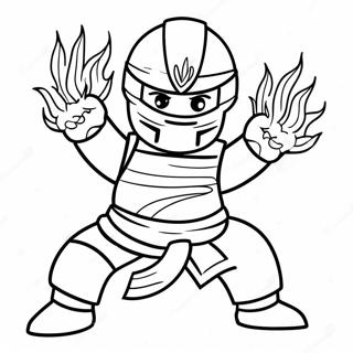 Kai Ninjago With Fire Powers Coloring Page 8627-7064