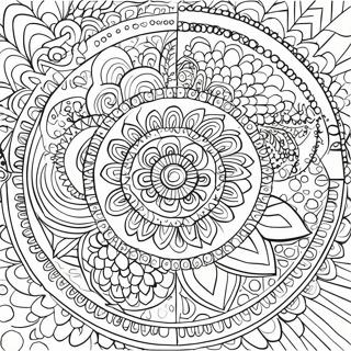 Colorful Dot Arts Mandala Coloring Page 8677-7105