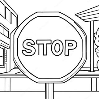 Stop Sign Coloring Page 8706-7125