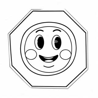 Cute Stop Sign With Cartoon Face Coloring Page 8707-7130