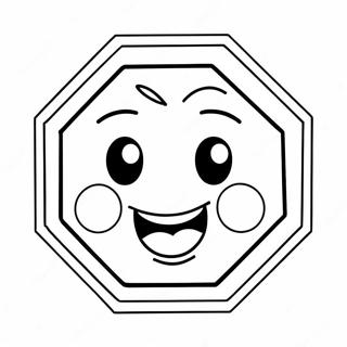 Cute Stop Sign With Cartoon Face Coloring Page 8707-7131