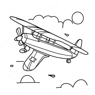 Colorful Airplane Flying Coloring Page 872-699