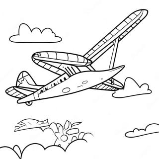 Colorful Airplane Flying Coloring Page 872-700