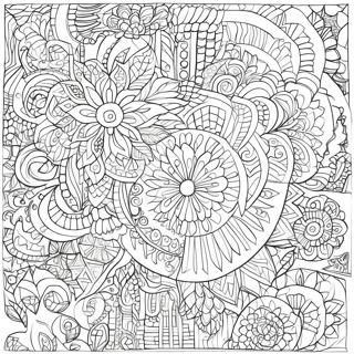 Intricate Mosaic Patterns Coloring Page 8737-7154