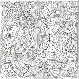 Intricate Mosaic Patterns Coloring Page 8737-7156