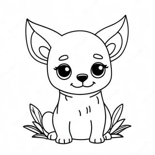 Cute Chihuahua Puppy Coloring Page 8747-7165