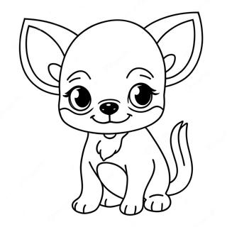 Cute Chihuahua Puppy Coloring Page 8747-7166