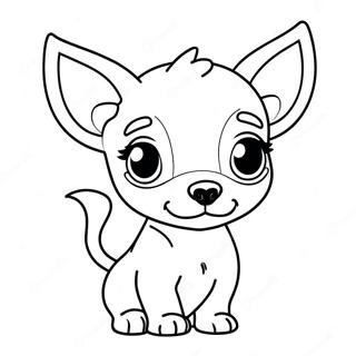 Cute Chihuahua Puppy Coloring Page 8747-7167