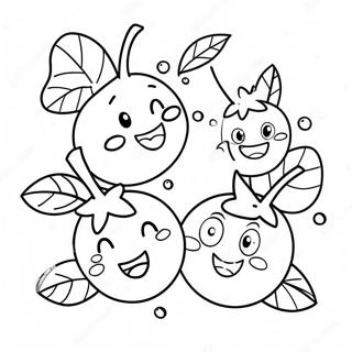 Cute Cherries With Faces Coloring Page 8767-7177