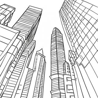 Colorful Skyscrapers Coloring Page 8787-7189