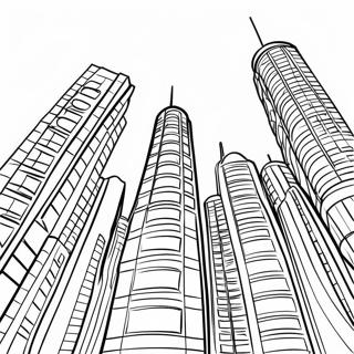 Colorful Skyscrapers Coloring Page 8787-7191