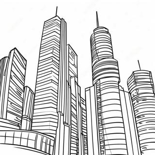 Colorful Skyscrapers Coloring Page 8787-7192