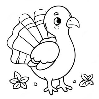 Cute Thanksgiving Turkey Coloring Page 8796-7194