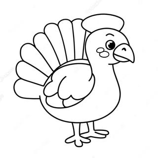 Cute Thanksgiving Turkey Coloring Page 8796-7195