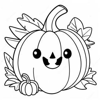 Adorable Thanksgiving Pumpkin Coloring Page 8797-7205