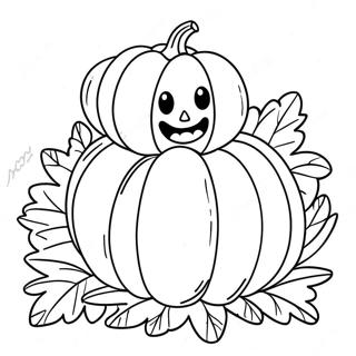 Adorable Thanksgiving Pumpkin Coloring Page 8797-7206