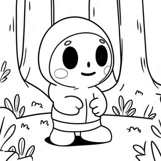 Cute Shy Guy In A Forest Coloring Page 8817-7217