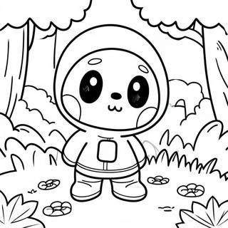 Cute Shy Guy In A Forest Coloring Page 8817-7218