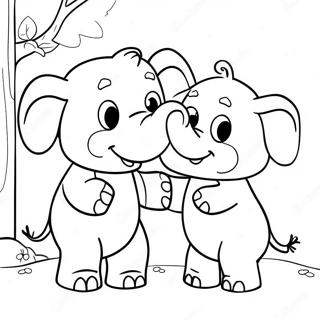 Elephant And Piggie Coloring Page 8826-7222