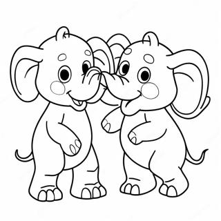 Elephant And Piggie Coloring Page 8826-7223