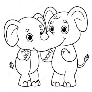 Elephant And Piggie Coloring Page 8826-7224