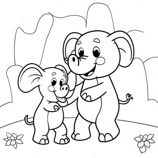 Adventurous Elephant And Piggie Coloring Page 8827-7227