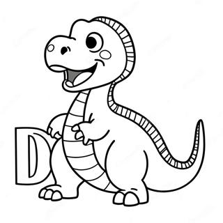 Dinosaur Letter D Coloring Page 882-706