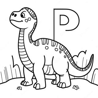 Dinosaur Letter D Coloring Page 882-707