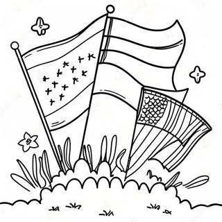 Colorful Flag Day Celebration Coloring Page 8877-7267