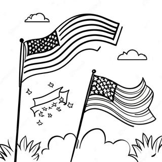 Colorful Flag Day Celebration Coloring Page 8877-7268