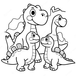 Friendly Dinosaur Family Coloring Page 8897-7282