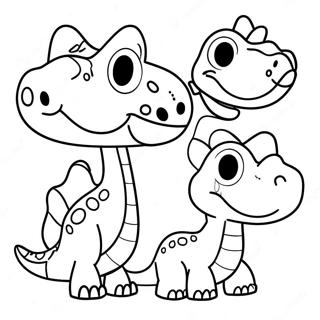 Friendly Dinosaur Family Coloring Page 8897-7283