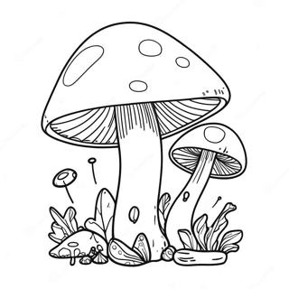 Trippy Mushroom Coloring Pages