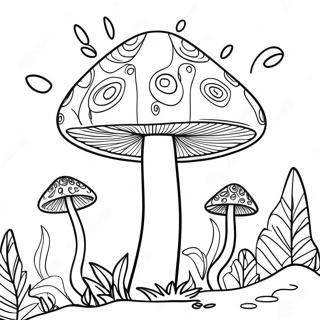 Trippy Mushroom Coloring Page 8906-7286