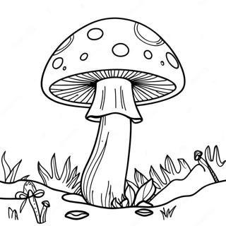 Trippy Mushroom Coloring Page 8906-7287