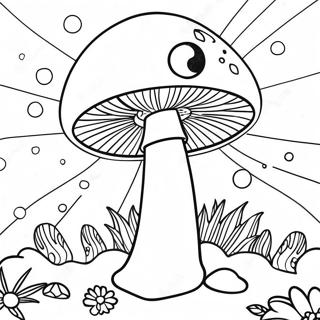 Trippy Mushroom Coloring Page 8906-7288