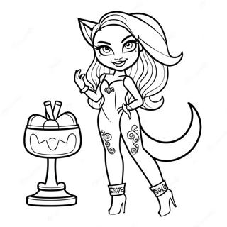 Clawdeen Wolf In Stylish Outfit Coloring Page 8927-7305