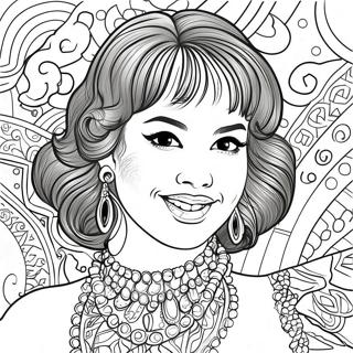 Selena Quintanilla In Sparkling Outfit Coloring Page 8937-7313