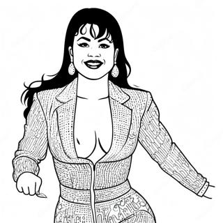 Selena Quintanilla In Sparkling Outfit Coloring Page 8937-7314