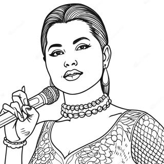 Selena Quintanilla In Sparkling Outfit Coloring Page 8937-7315