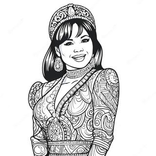 Selena Quintanilla In Sparkling Outfit Coloring Page 8937-7316