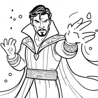 Doctor Strange With Magical Spells Coloring Page 8957-7326