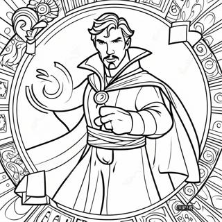 Doctor Strange With Magical Spells Coloring Page 8957-7327