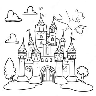 3d Coloring Page Of A Magical Castle 8966-7338