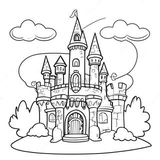 3d Coloring Page Of A Magical Castle 8966-7339