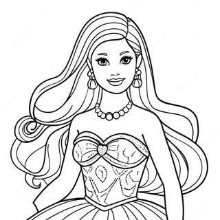 Barbie In A Sparkly Dress Coloring Page 8977-7344