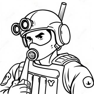 Swat Team Officer In Action Coloring Page 8997-7362