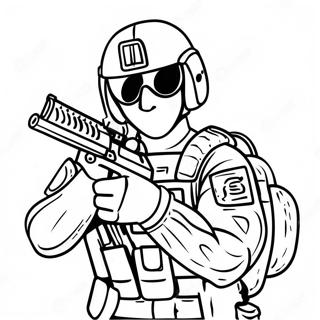 Swat Team Officer In Action Coloring Page 8997-7363